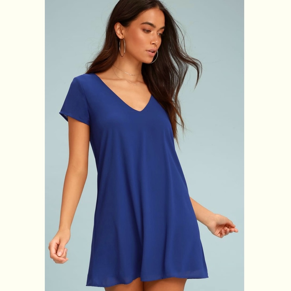 Lulus Freestyle Royal Blue Shift Dress